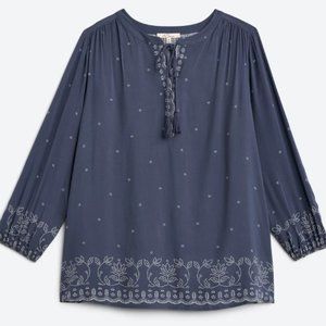 LES SEREIN Dawny Tassel Tunic Top - Navy